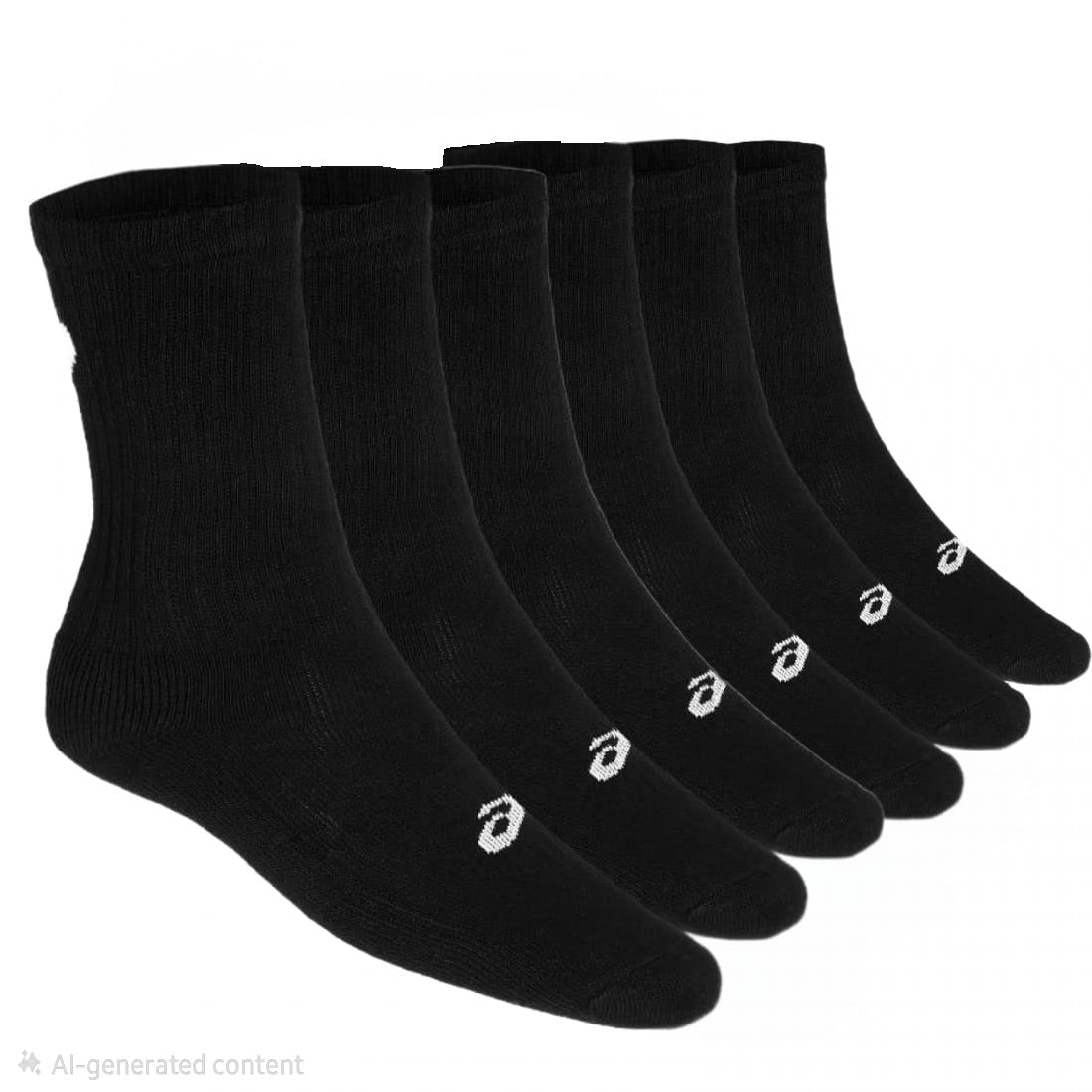 Asics Crew Socks Black 6 Pairs