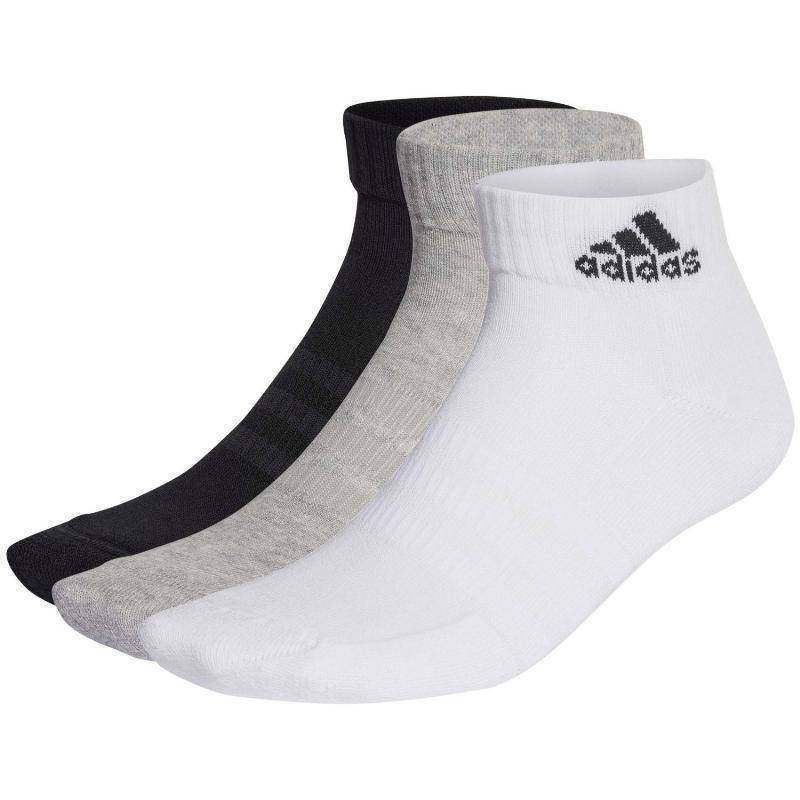 Adidas Cushioned Black White Grey Socks