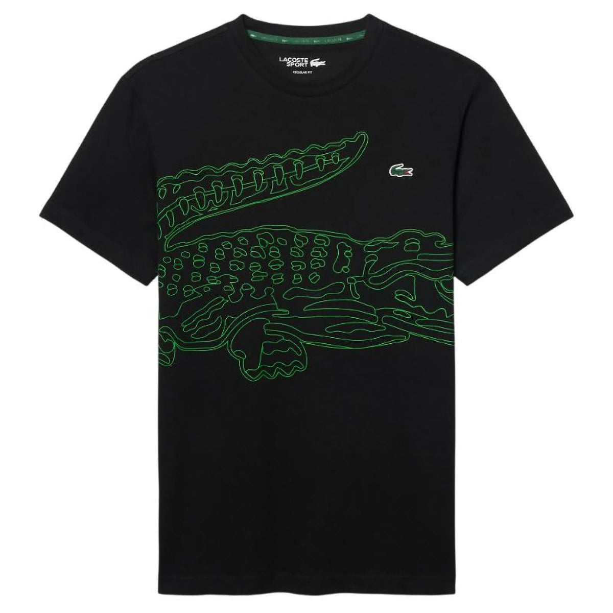 Lacoste Padel T-shirt Black Fluorescent Green
