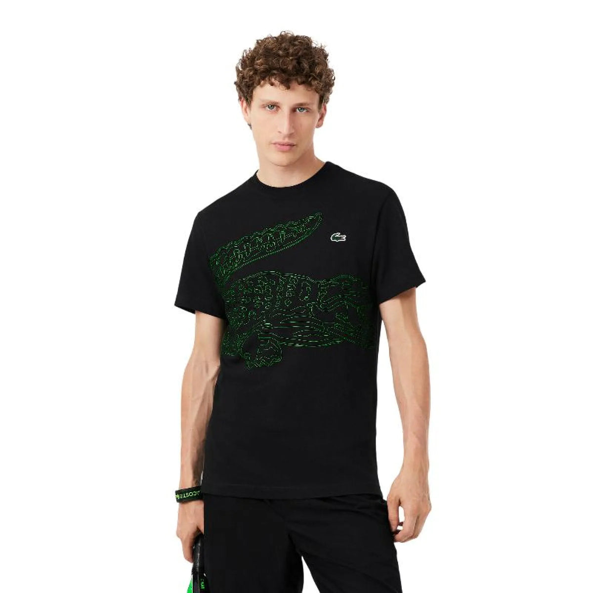Lacoste Padel T-shirt Black Fluorescent Green