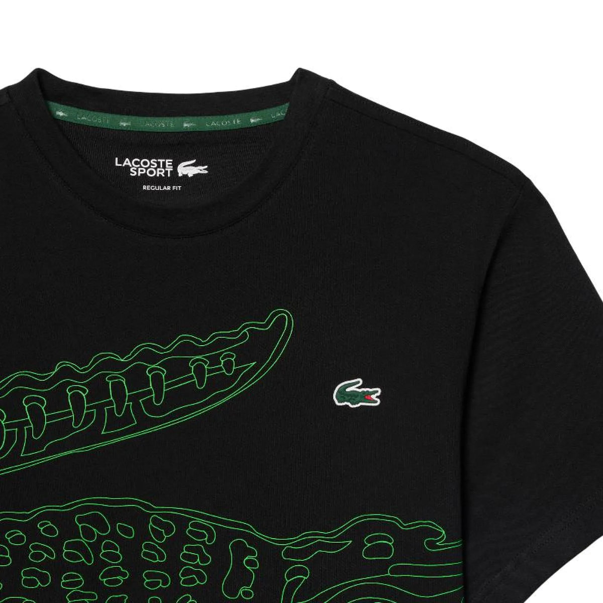 Lacoste Padel T-shirt Black Fluorescent Green