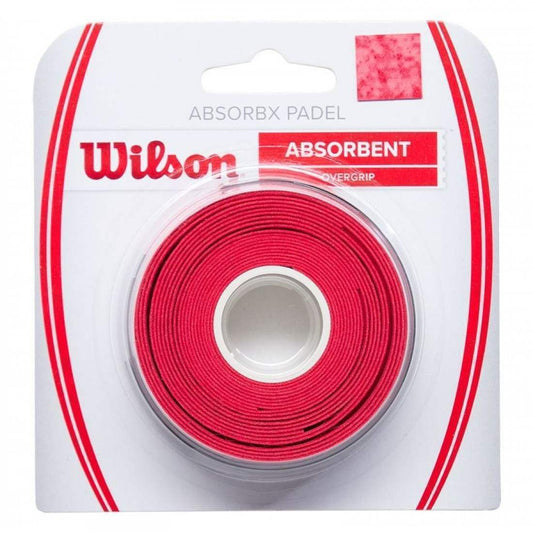 Wilson AbsorbX Padel Overgrips, Red, 3 Units