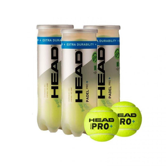 Head Padel Pro + Balls Pack of 3