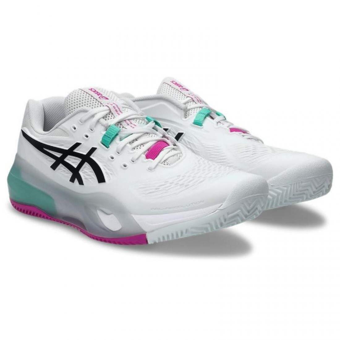 Asics Gel Resolution X Clay White Aurora Green Shoes